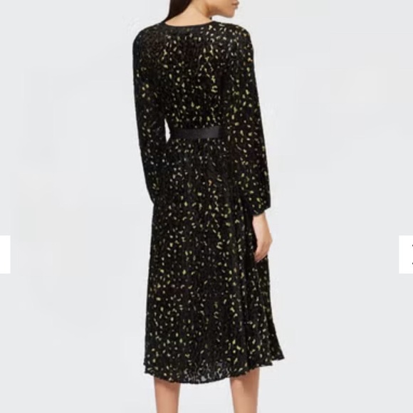 Diane Von Furstenberg Animal Print Semi Sheer Wrap Midi Dress - Picture 3 of 16